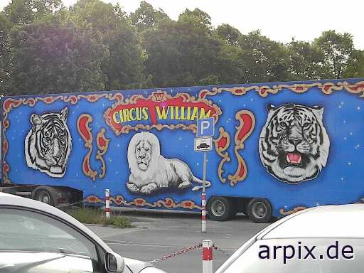 circus waggon circus object tiger lion